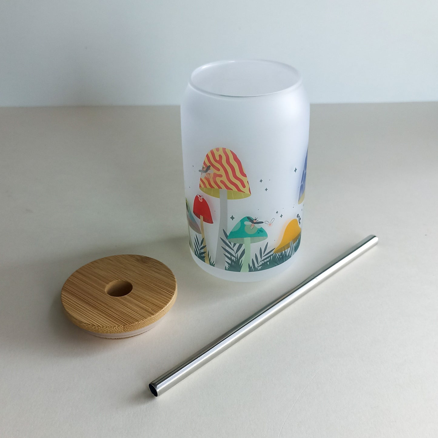 Verre avec paille - Forêt enchantée