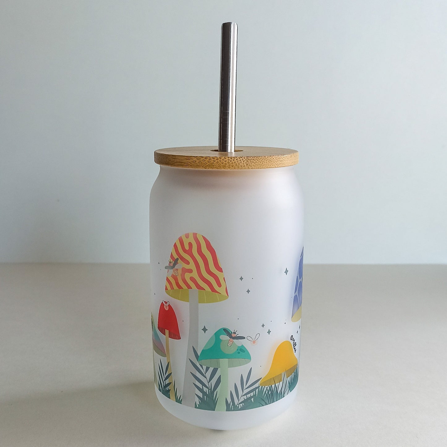 Verre avec paille - Forêt enchantée