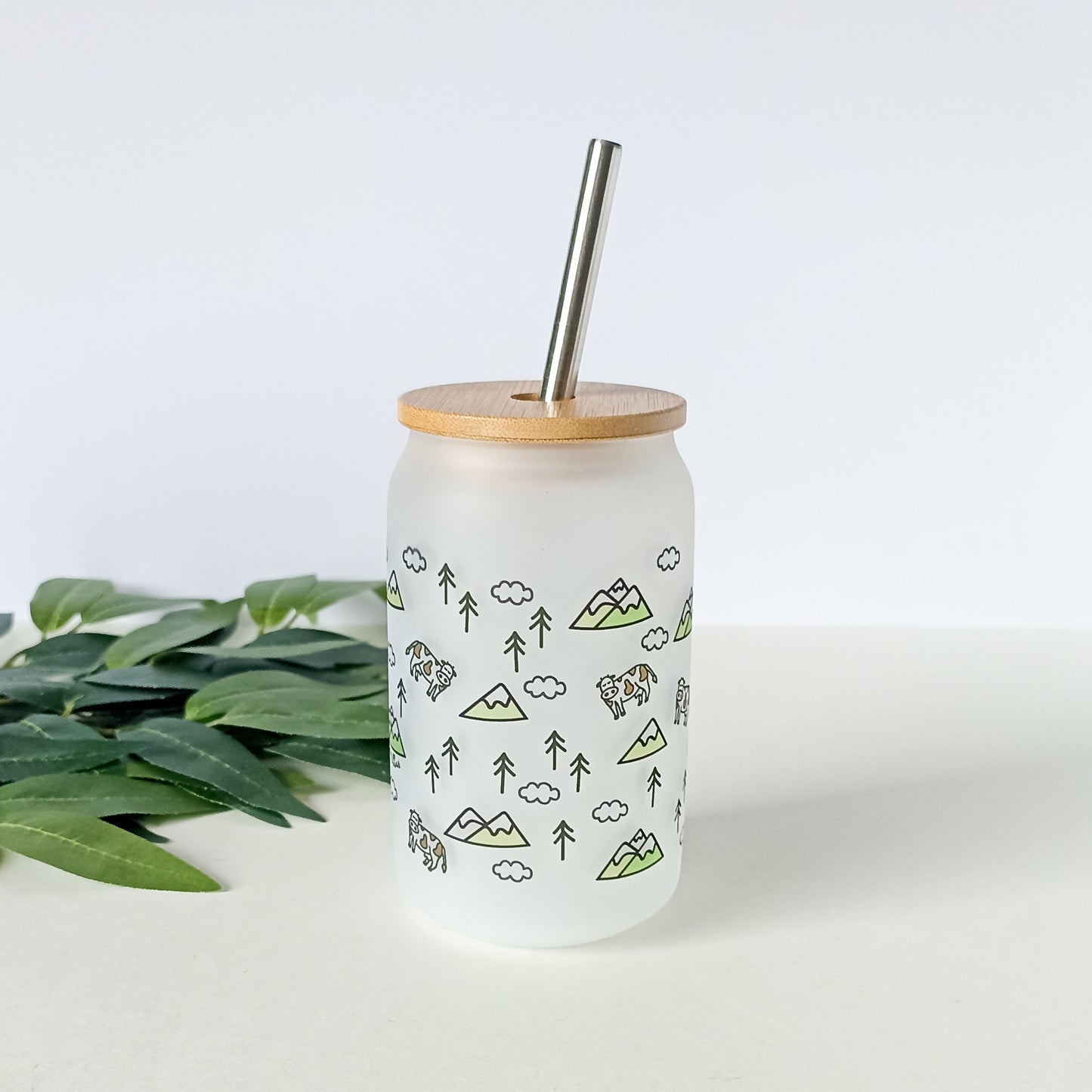 Verre avec paille - Prairie Comtoise