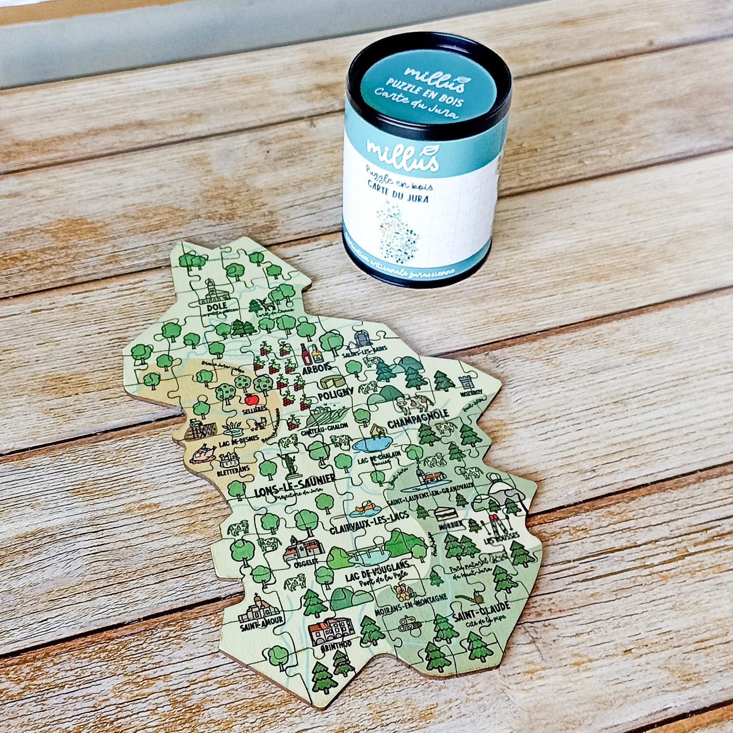 Puzzle Carte du Jura en bois
