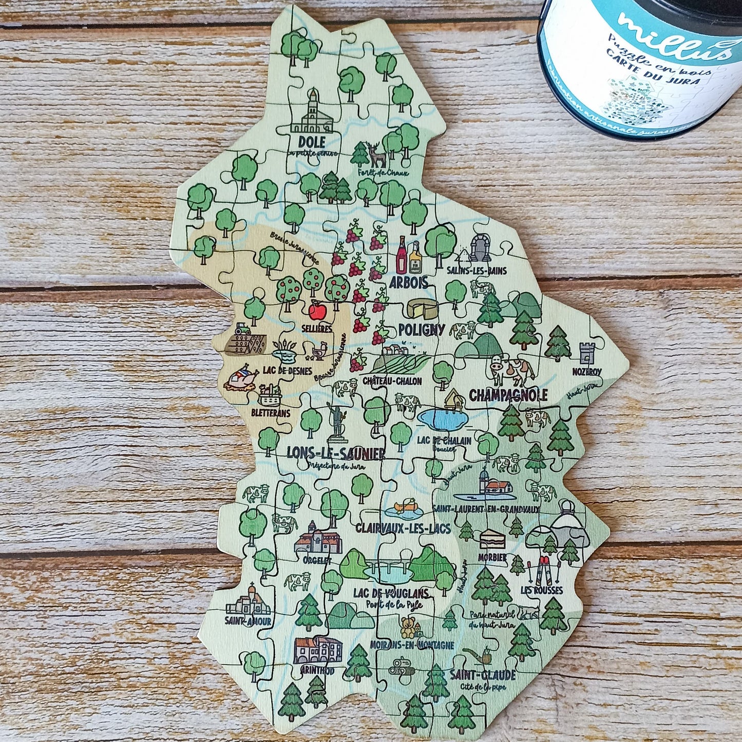 Puzzle Carte du Jura en bois