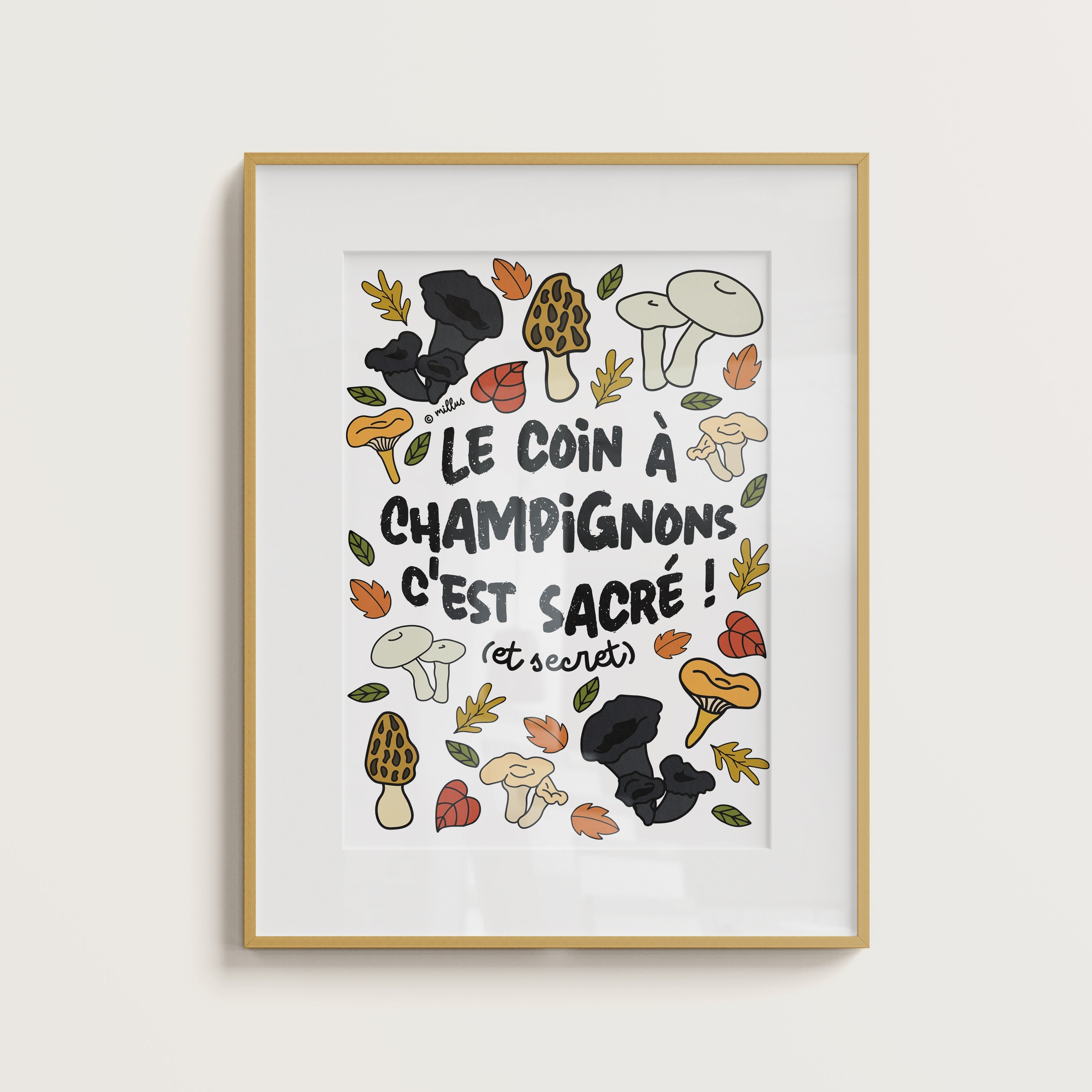 Affiche « Coin à Champignons » Illustration nature du Jura Millus — free download