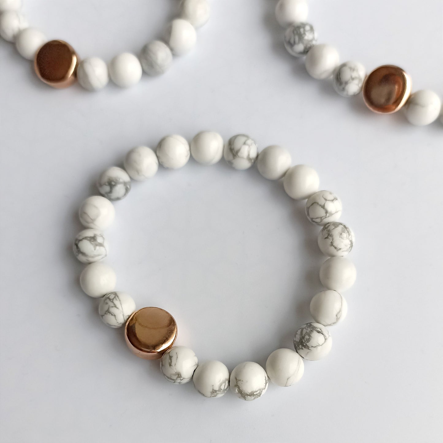 Bracelet en pierres semi-précieuses Howlite