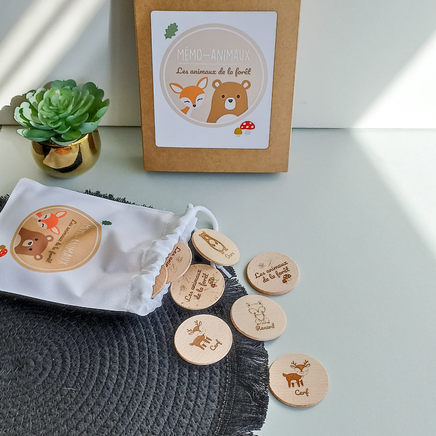 Jeu en bois Mémo-animaux "Les animaux de la Forêt"