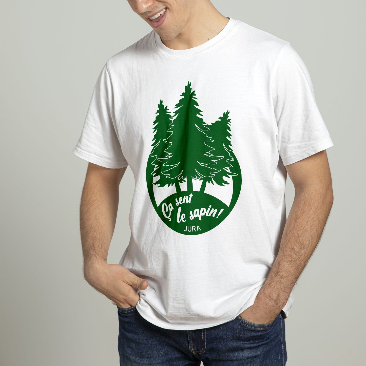 T-shirt homme 100% coton "ça sent le sapin !"