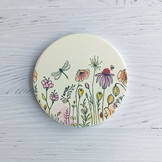 Sous-verre en céramique - Fleurs des champs