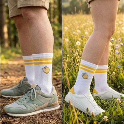 Chaussettes hautes à bandes, illustrées Comté - mixtes