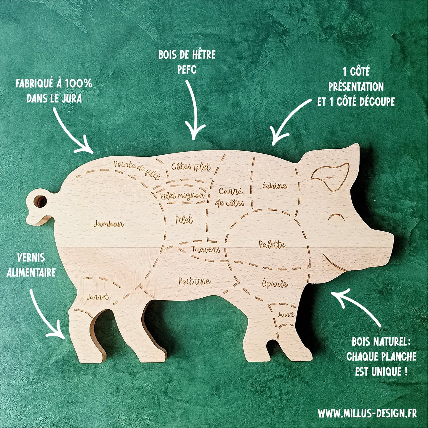 Planche Cochon - Fabrication jurassienne