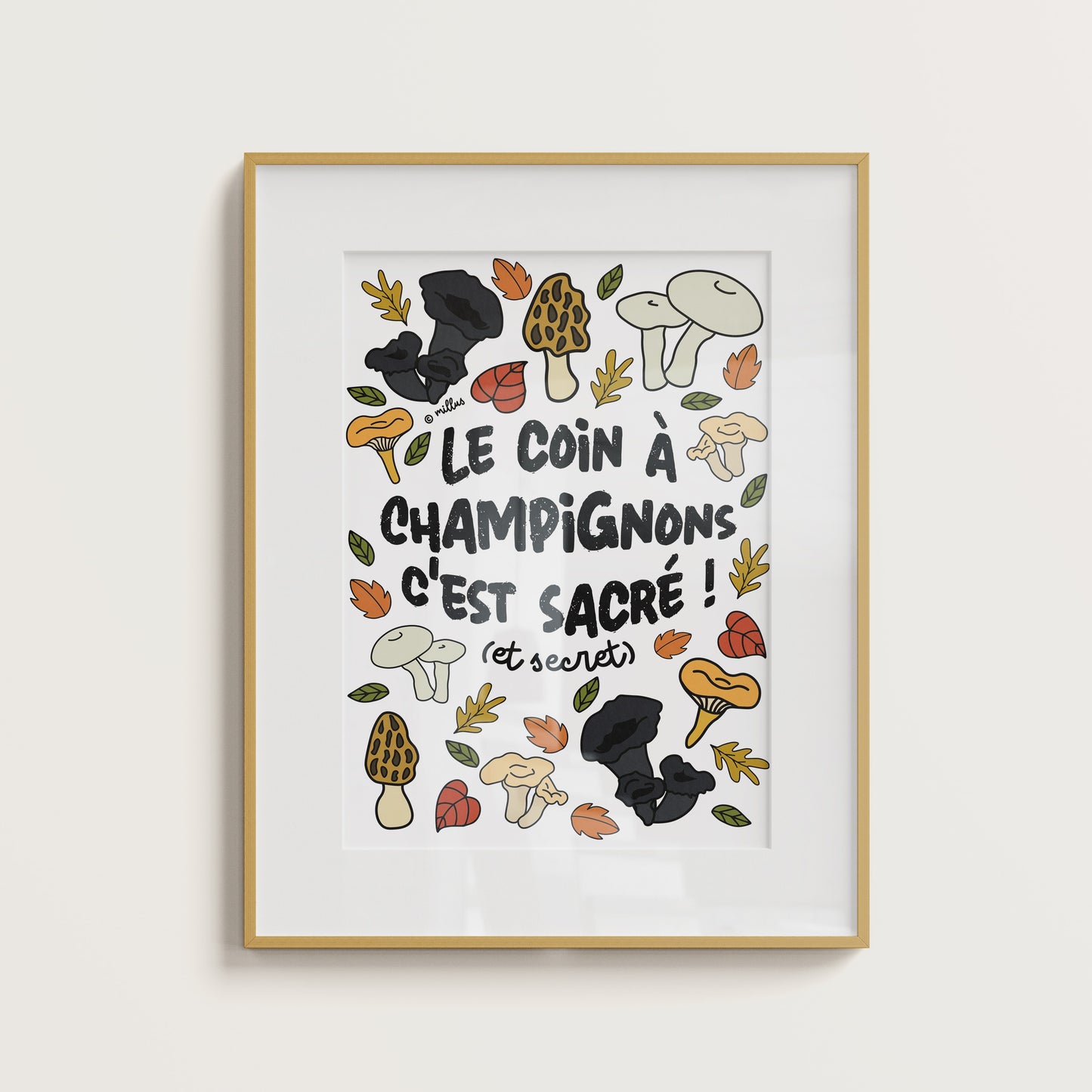 Affiche illustrée - Coin à Champignons