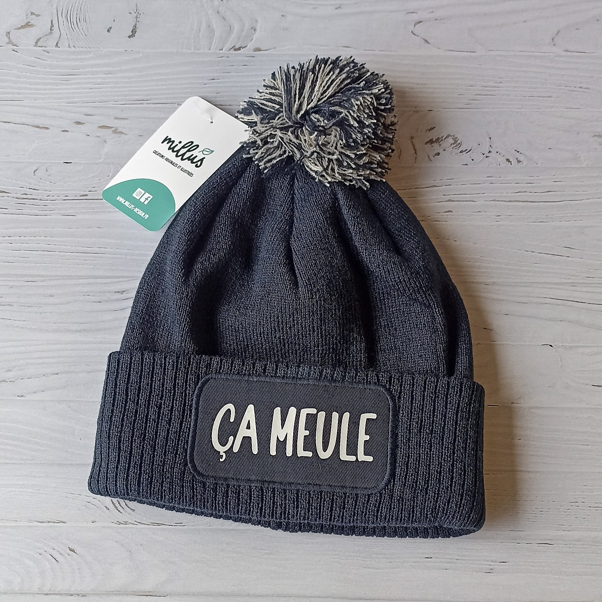 Bonnet "ça meule" - bleu marine - mixte - Millus Design