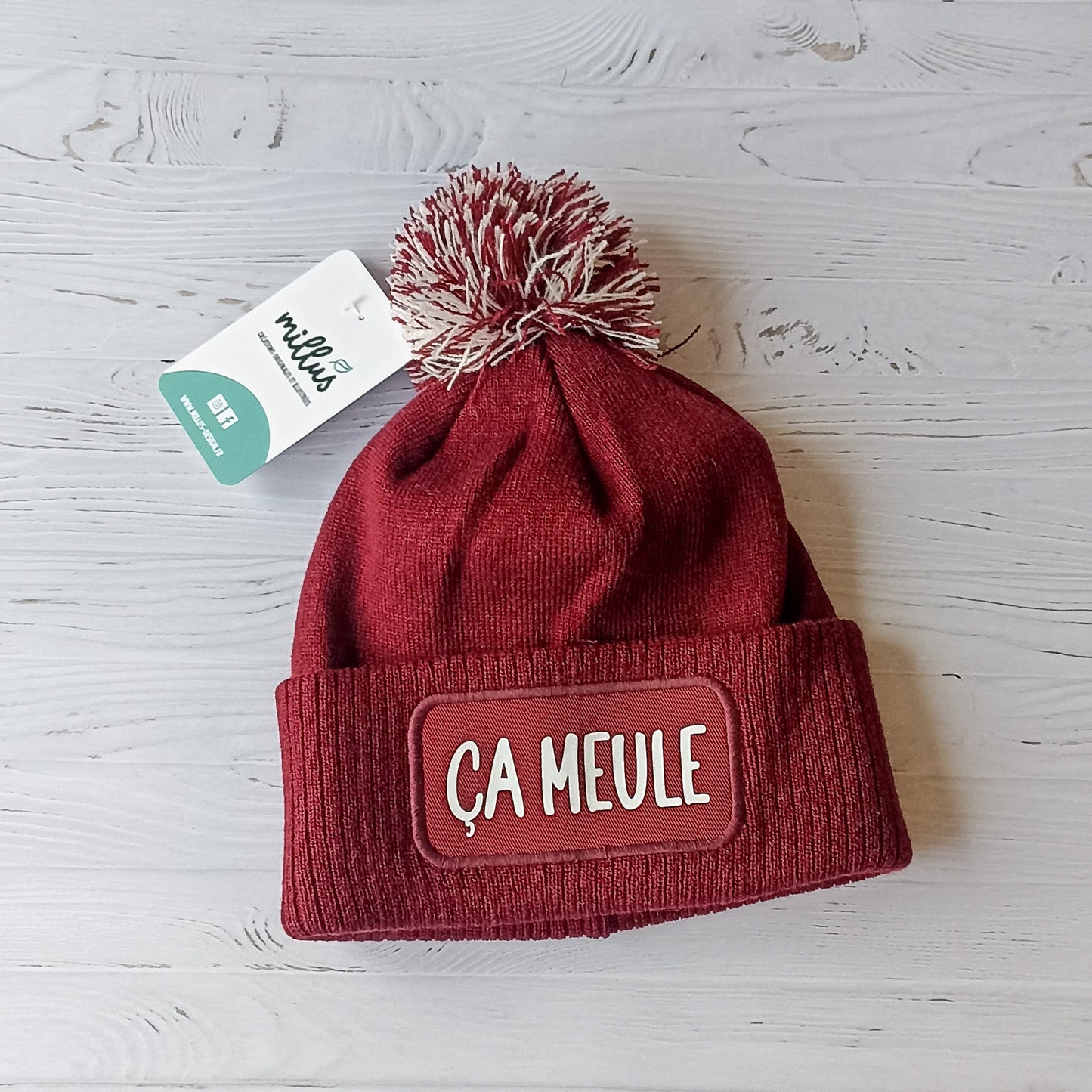 Bonnet "ça meule" - bordeaux - mixte - Millus Design
