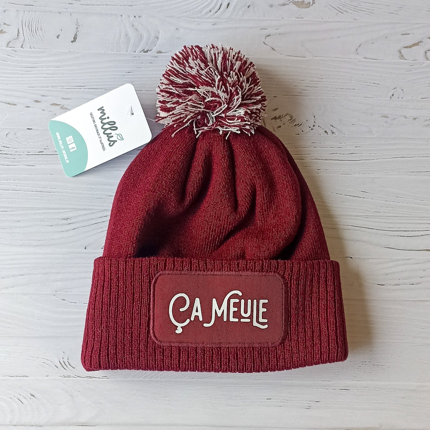 Bonnet "ça meule" (nouvelle version) mixte bordeaux - Millus Design